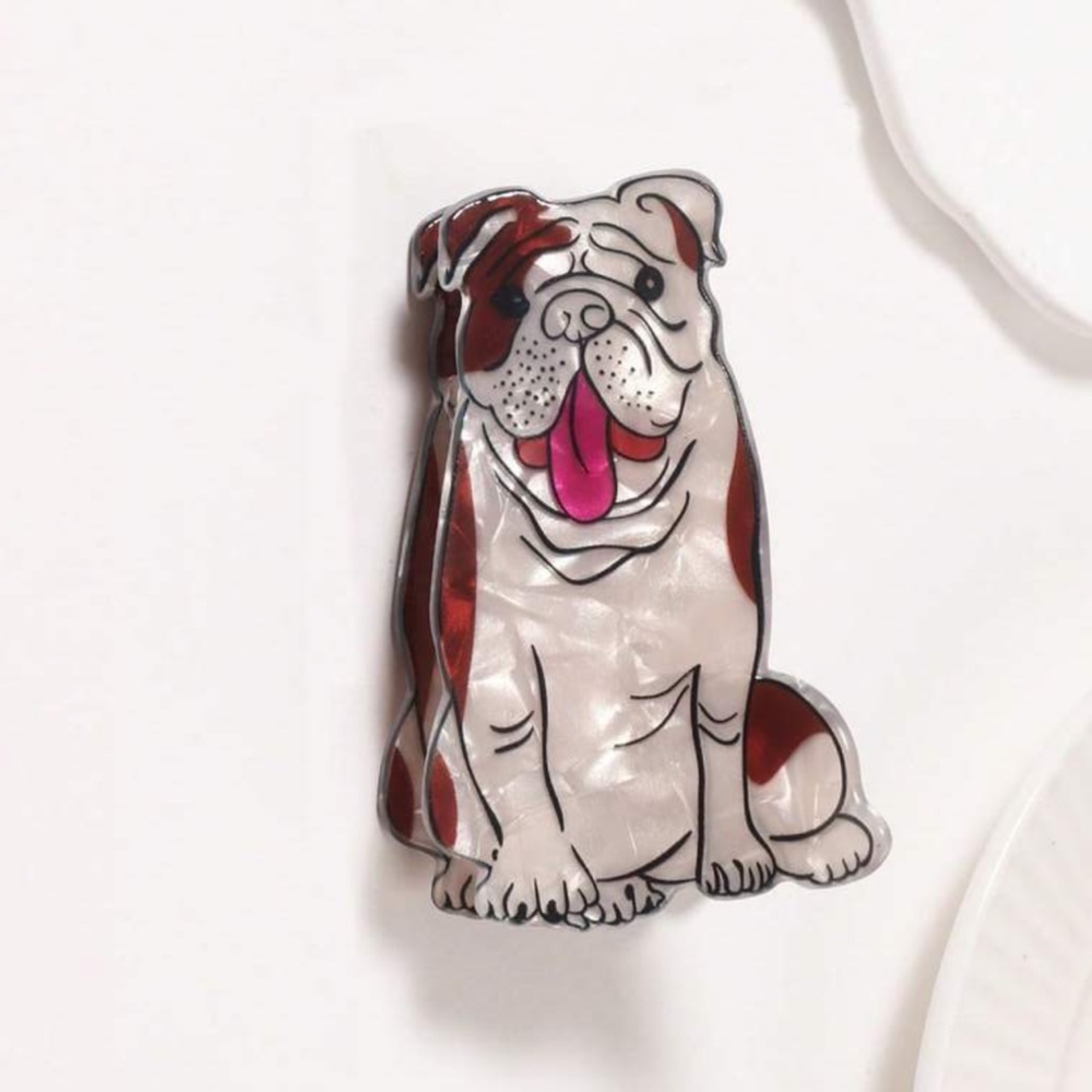 Bulldog Acrylic Hair Clip